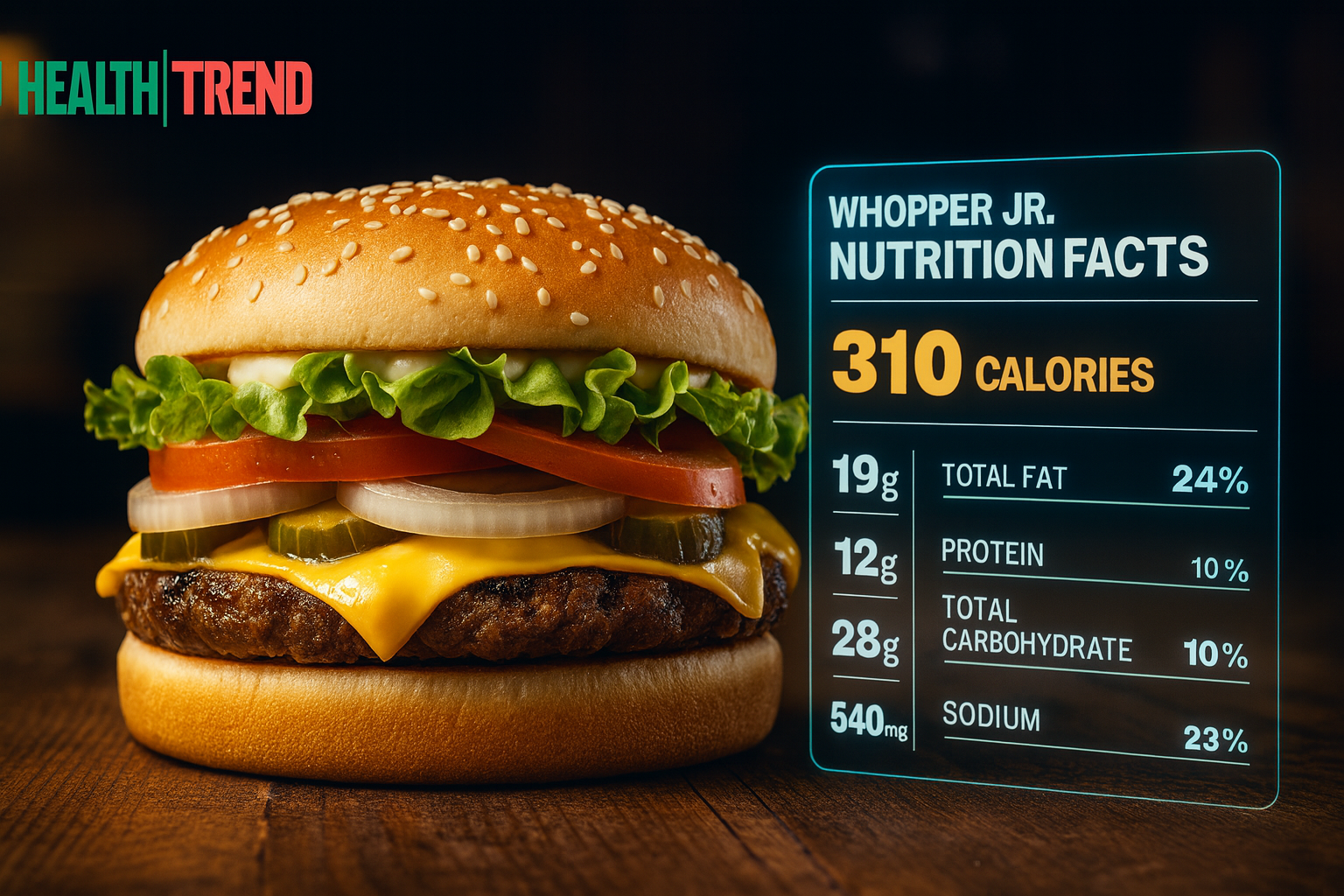 Whopper Jr Nutrition Facts